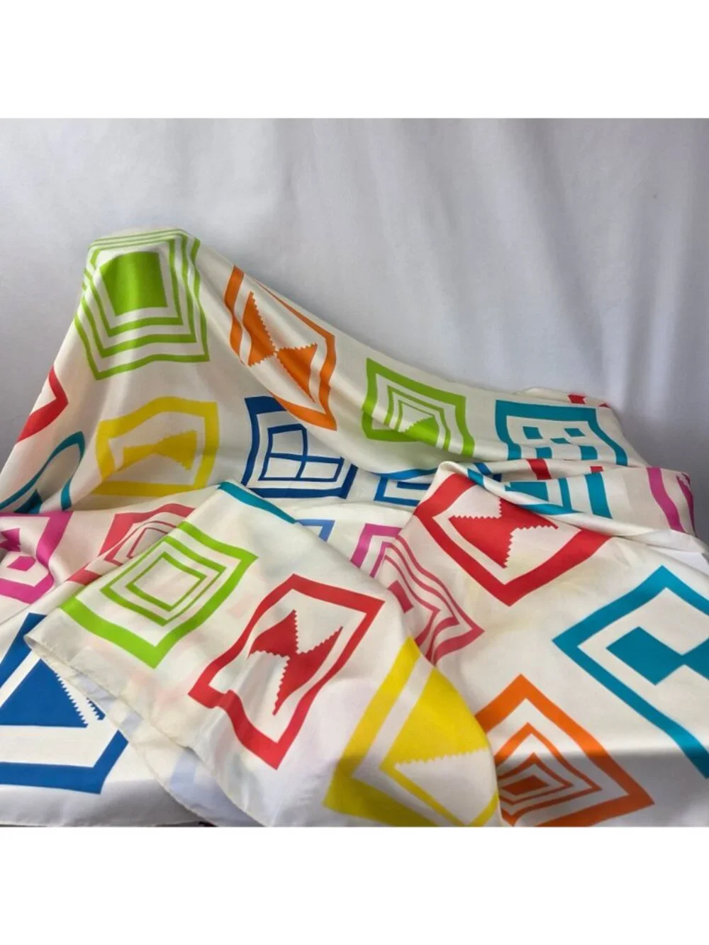 Ruth Adler Schnee Designs Geometric Print Silk Scarf